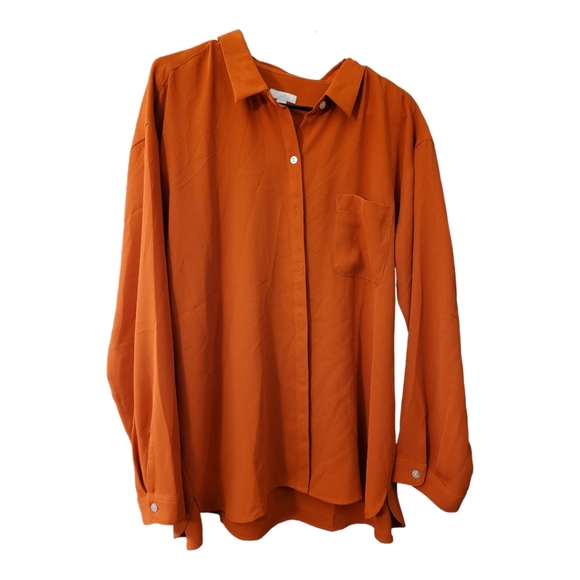 J.JILL burnt orange button down blouse XL - Picture 2 of 5